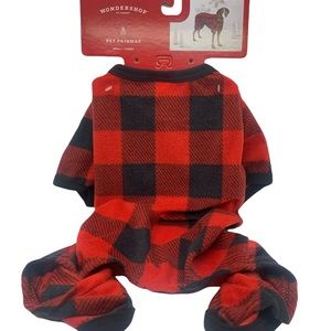 NWT Wondershop at Target Red and black plaid Fleece pet pajamas Sz Small